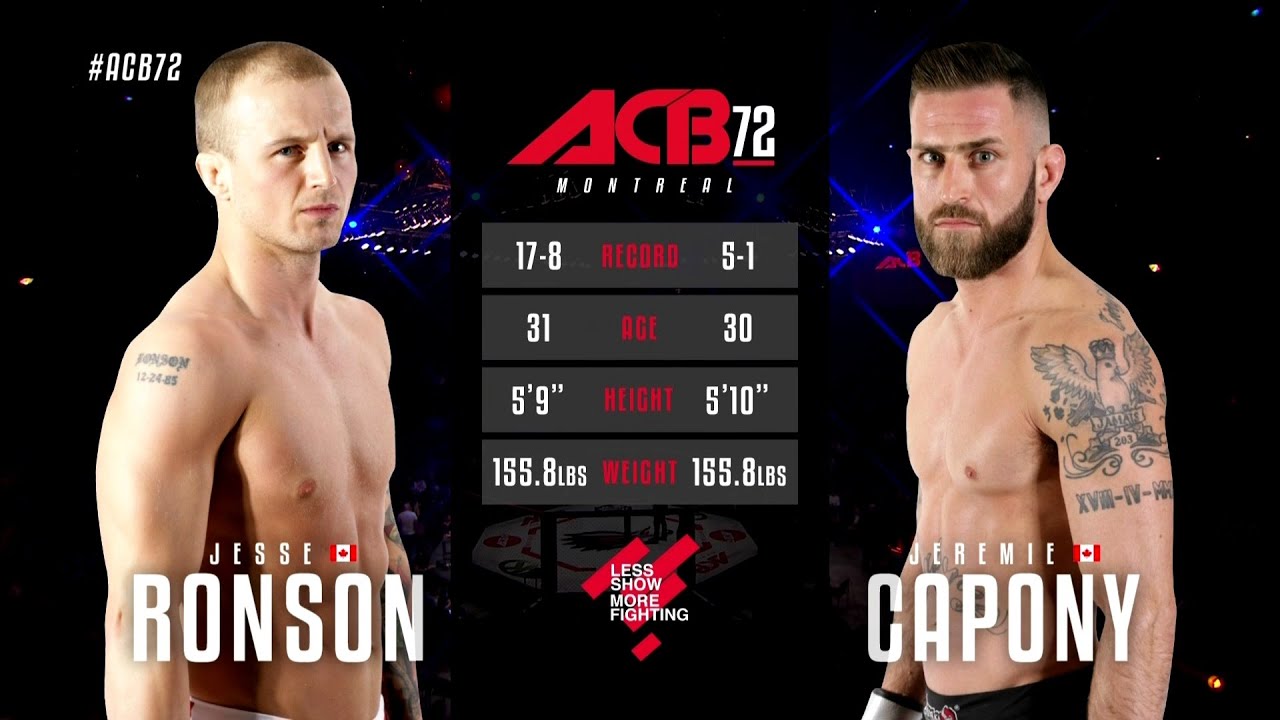Джереми Капони vs. Джесси Ронсон | Jeremie Capony vs. Jesse Ronson | ACB 72