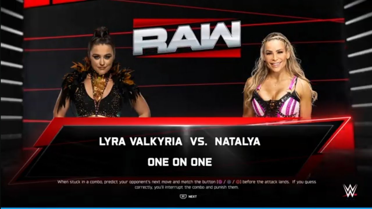 Lyra Valkyrie vs Natalia. Raw. WWE 2K25