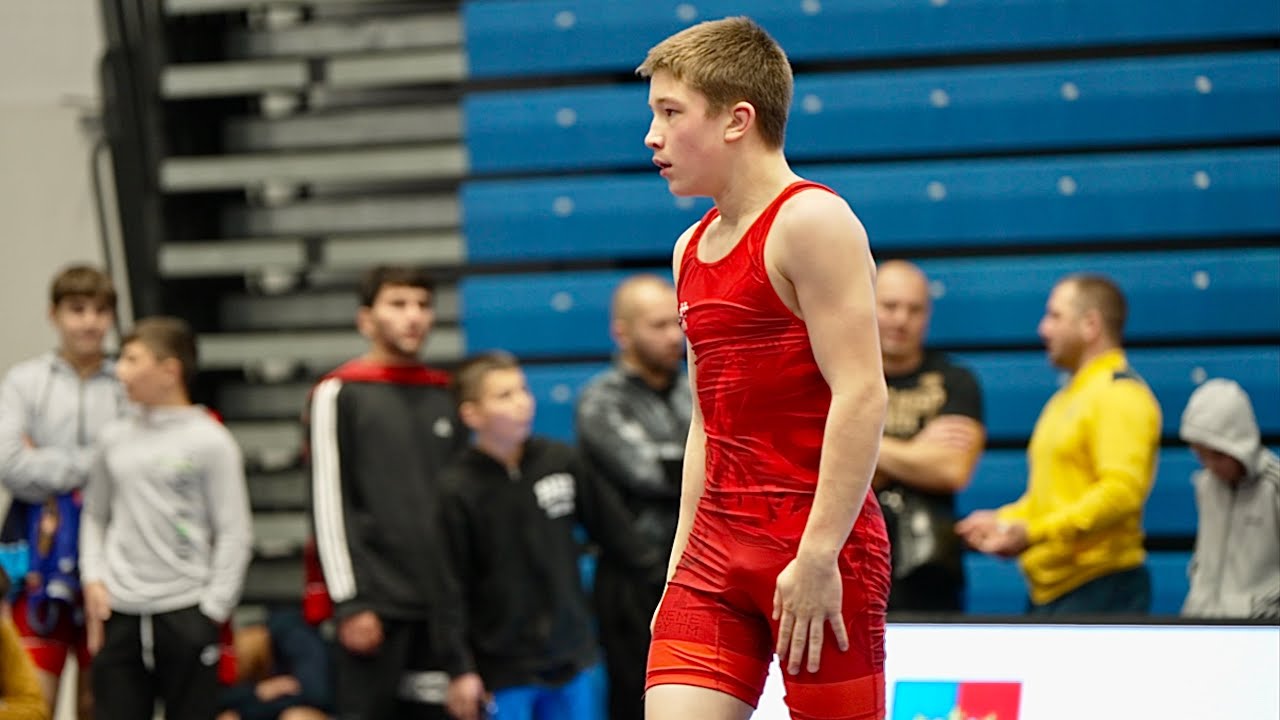 U15 I. Gusev (GER) vs M. Poghosyan (ARM) 57kg. Youth boys greco-roman wrestling.