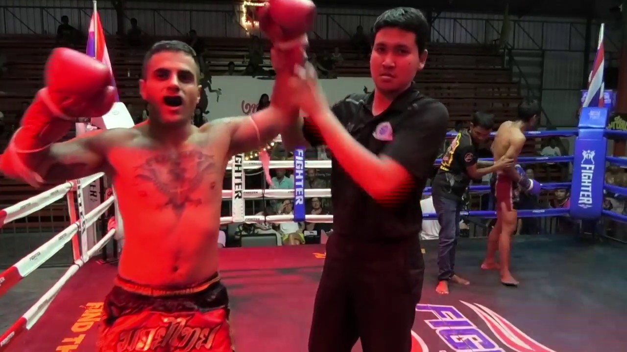 Milo (Sinbi Muay Thai) from Iran fights at Rawai Boxing Stadium and wins by K.O. in round 4