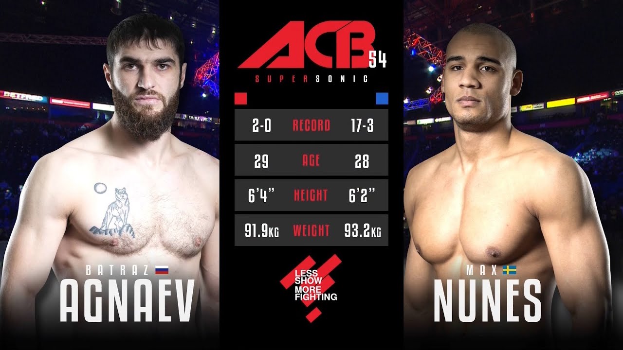 Батраз Агнаев vs. Макс Нуньес | Batraz Agnaev vs. Max Nunes | ACB 54 - Supersonic