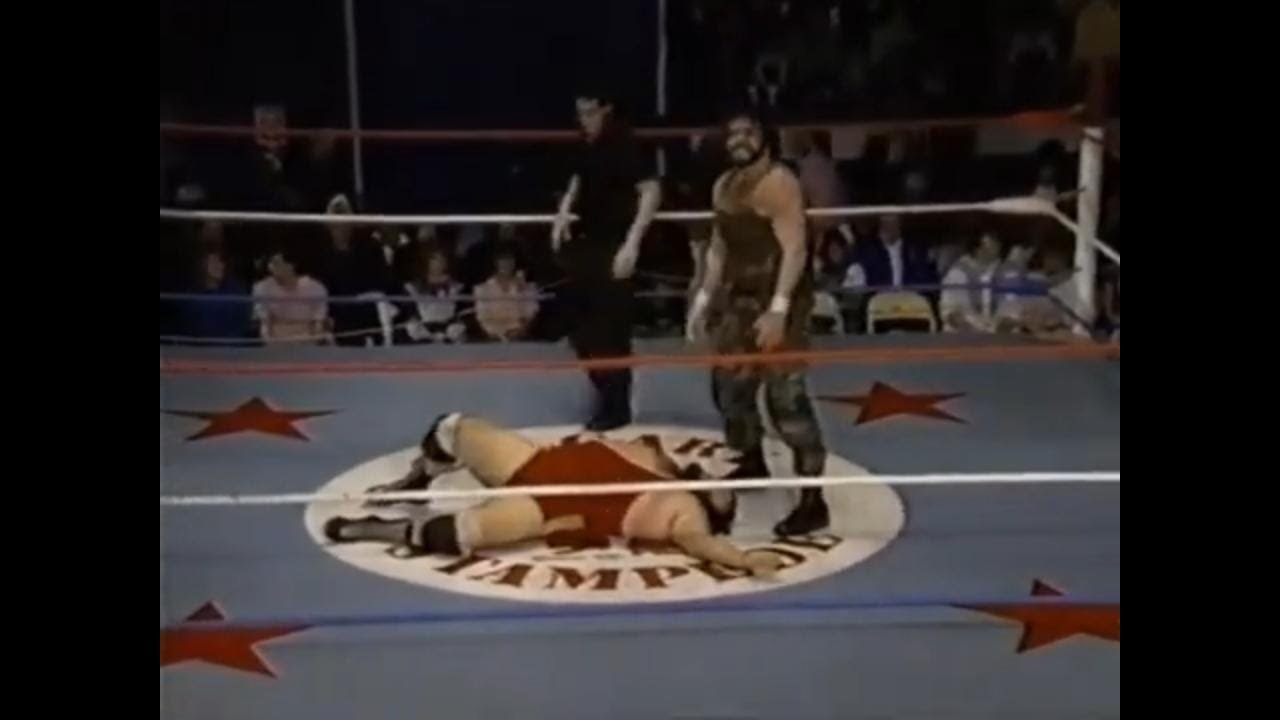Corporal Kirchner vs Makhan Singh (Mike Shaw aka Norman the Lunatic) Stampede Wrestling 1988