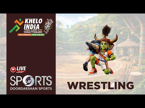 LIVE - Wrestling - Khelo India Tribal Games 2026, Chhattisgarh | Day 6 | | Doordarshan Sports