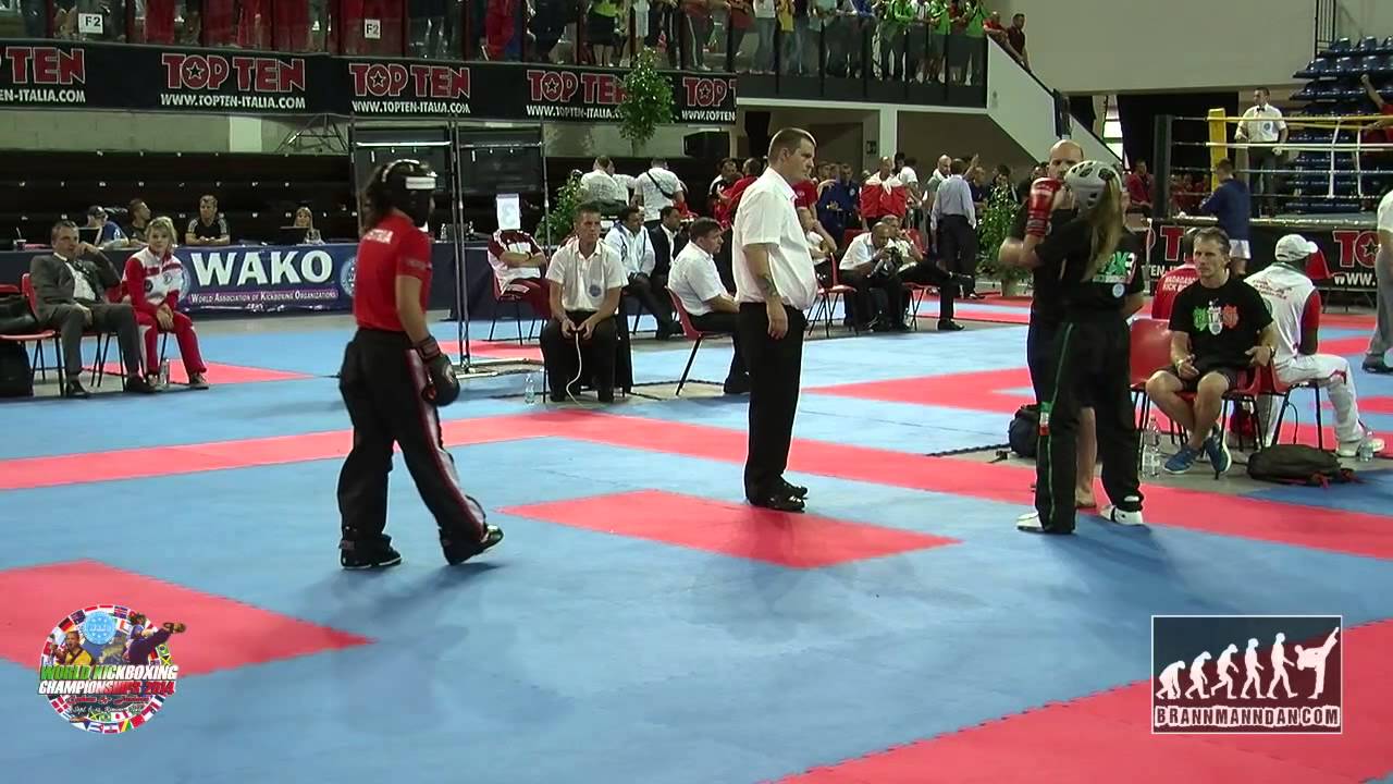 Corinna Weinstock AUT v Karyna Nikitina IRL Junior WAKO World Championships 2014
