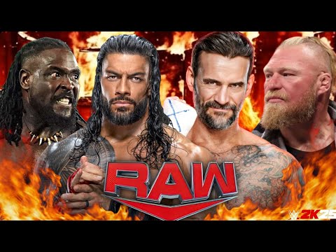 Team Roman Reigns vs Team Brock Lesnar Wwe Raw Netflix 6th Apr 2026 Wwe2k25 Simulation - FULL MATCH