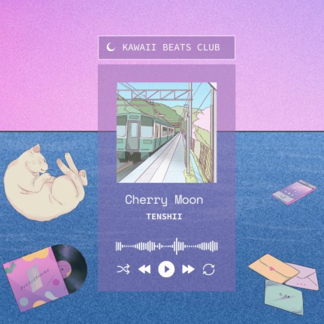Pink Blue Beige Anime Music Twitch Screen cover art