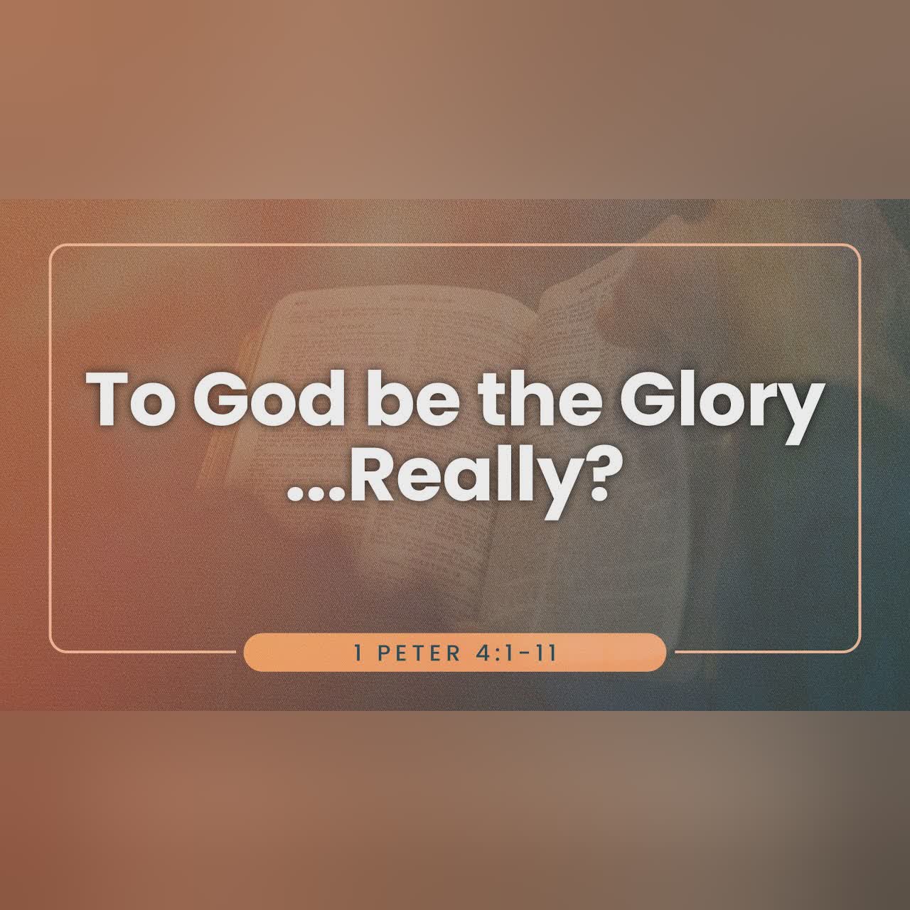 To God Be the Glory...Really? | Dr. Stephen Tan