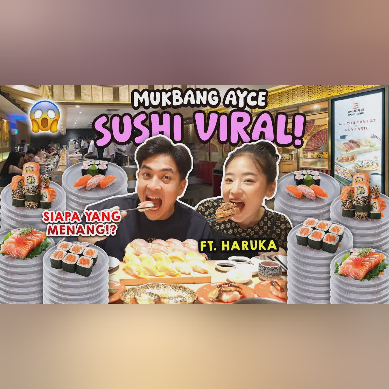 LOMBA MAKAN SUSHI DI AYCE SUSHI VIRAL FT. HARUKA! KAGET BANGET... cover art