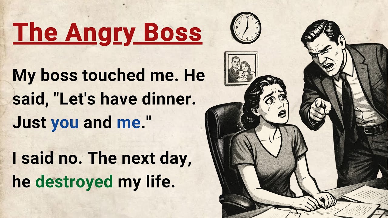Learn English through Stories Level 3 ⭐ The Angry Boss - Improve your English | English Audio Story cover art