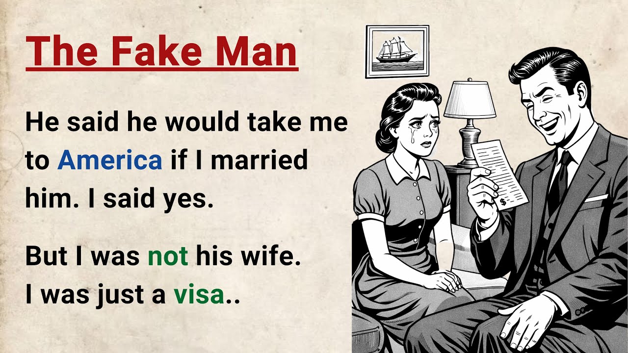 Learn English through Stories Level 3 ⭐ The Fake Man - Emotional English Story for Listening Practic cover art