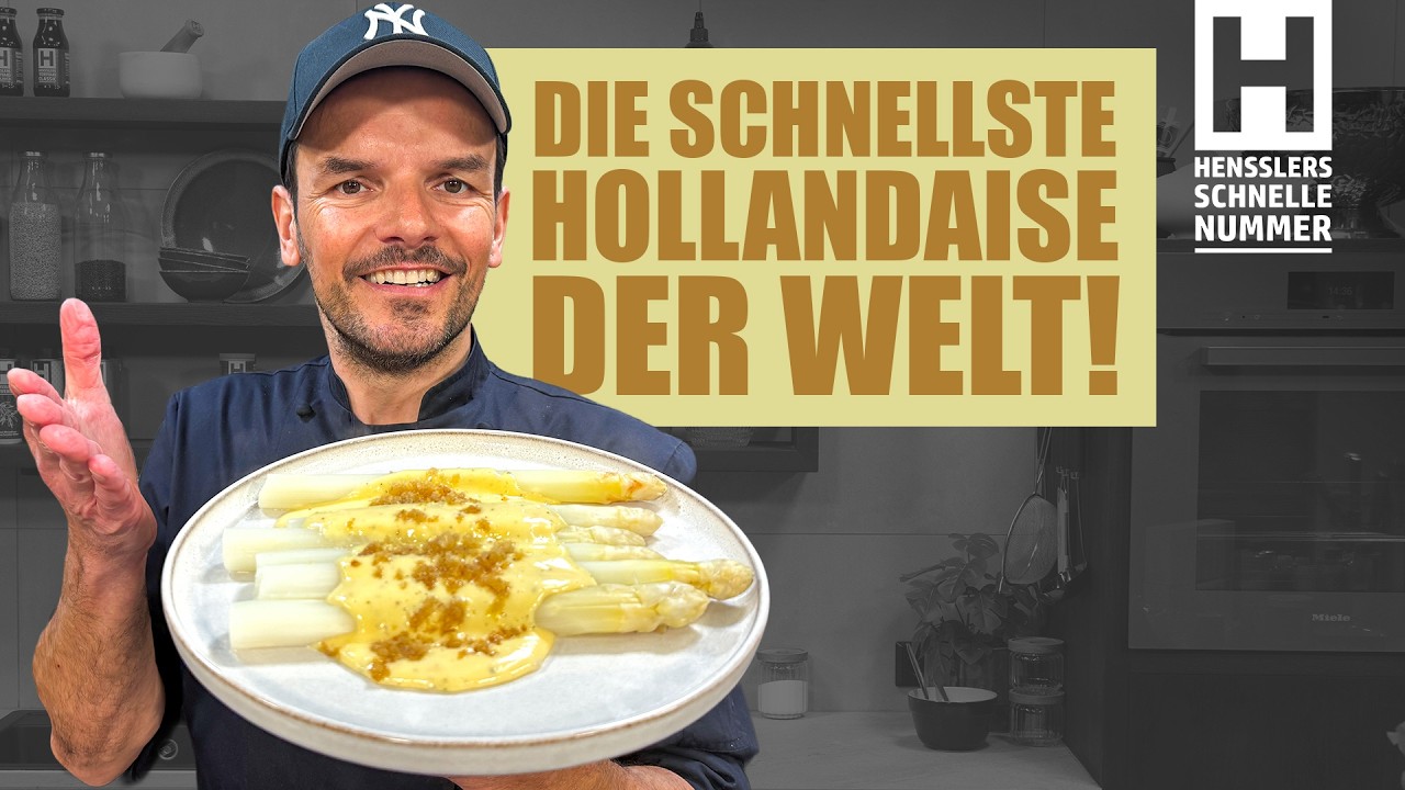 Weißer Spargel mit Sauce Hollandaise und Pankocrunch