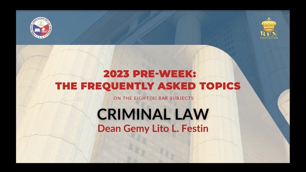 2023 Pre-Week: The FAQs | CRIMINAL LAW cover art