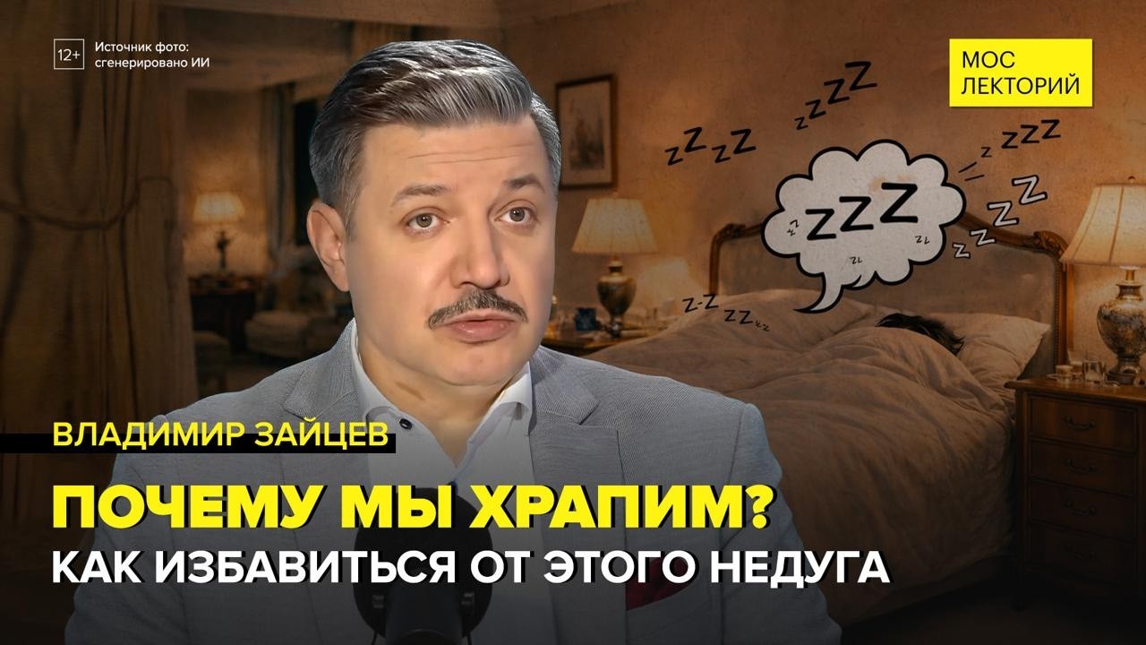 Храп — опасности и последствия громкого сна | Владимир Зайцев Лекция 2026 | Мослекторий cover art