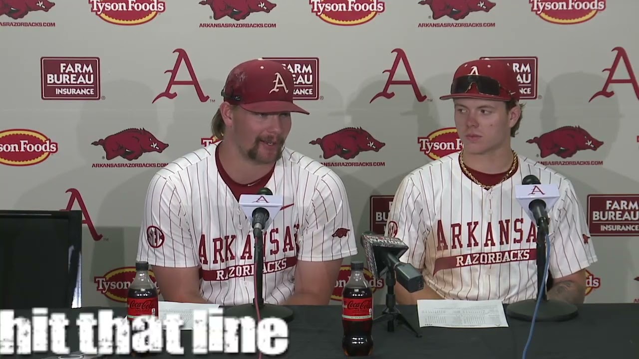 Hogs' Ethan McElvain, Carter Rutenbar after win on Northwestern State cover art