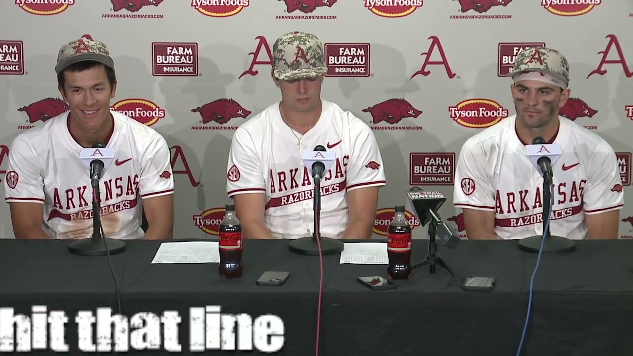 Razorbacks' Nolan Souza, Hunter Dietz, Ryder Helfrick after win over Ole Miss cover art
