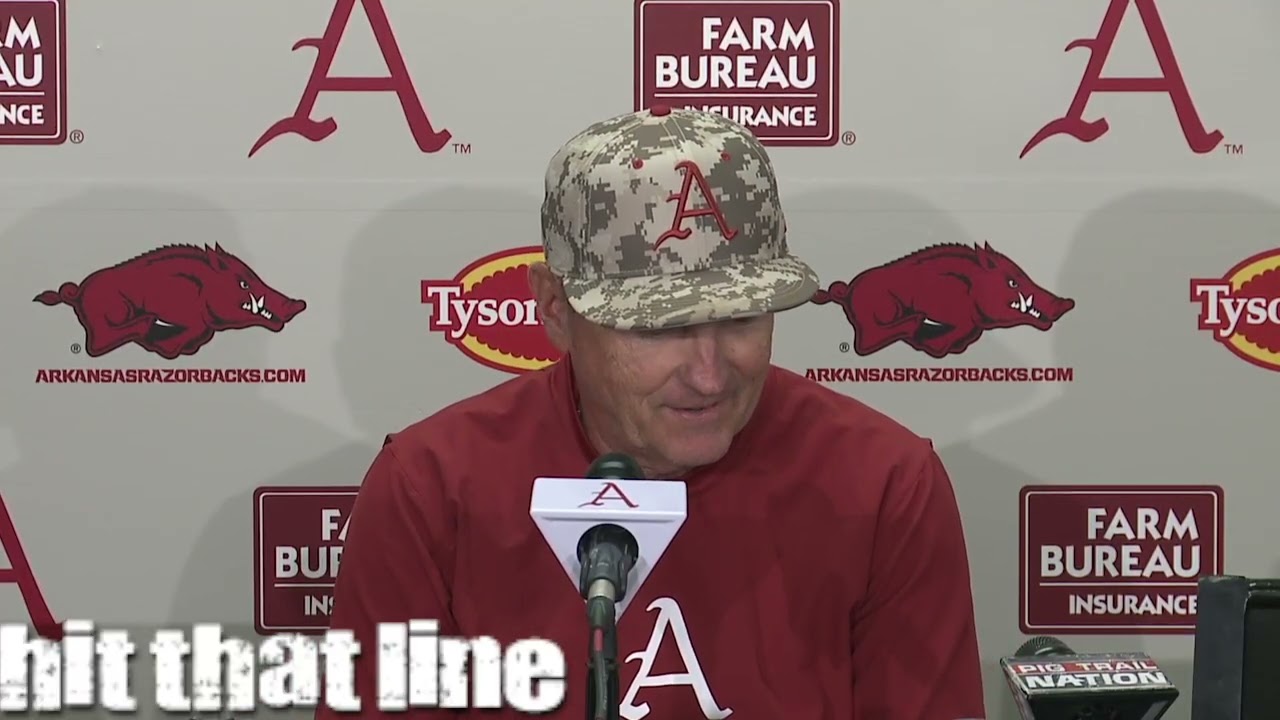 Razorbacks' coach Dave Van Horn after run-rule win over Ole Miss cover art
