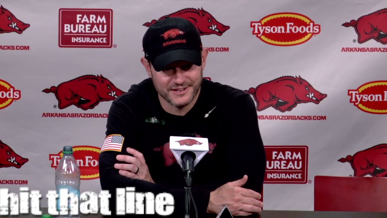 Razorbacks coach Ryan Silverfield after competitive Red-White Game cover art