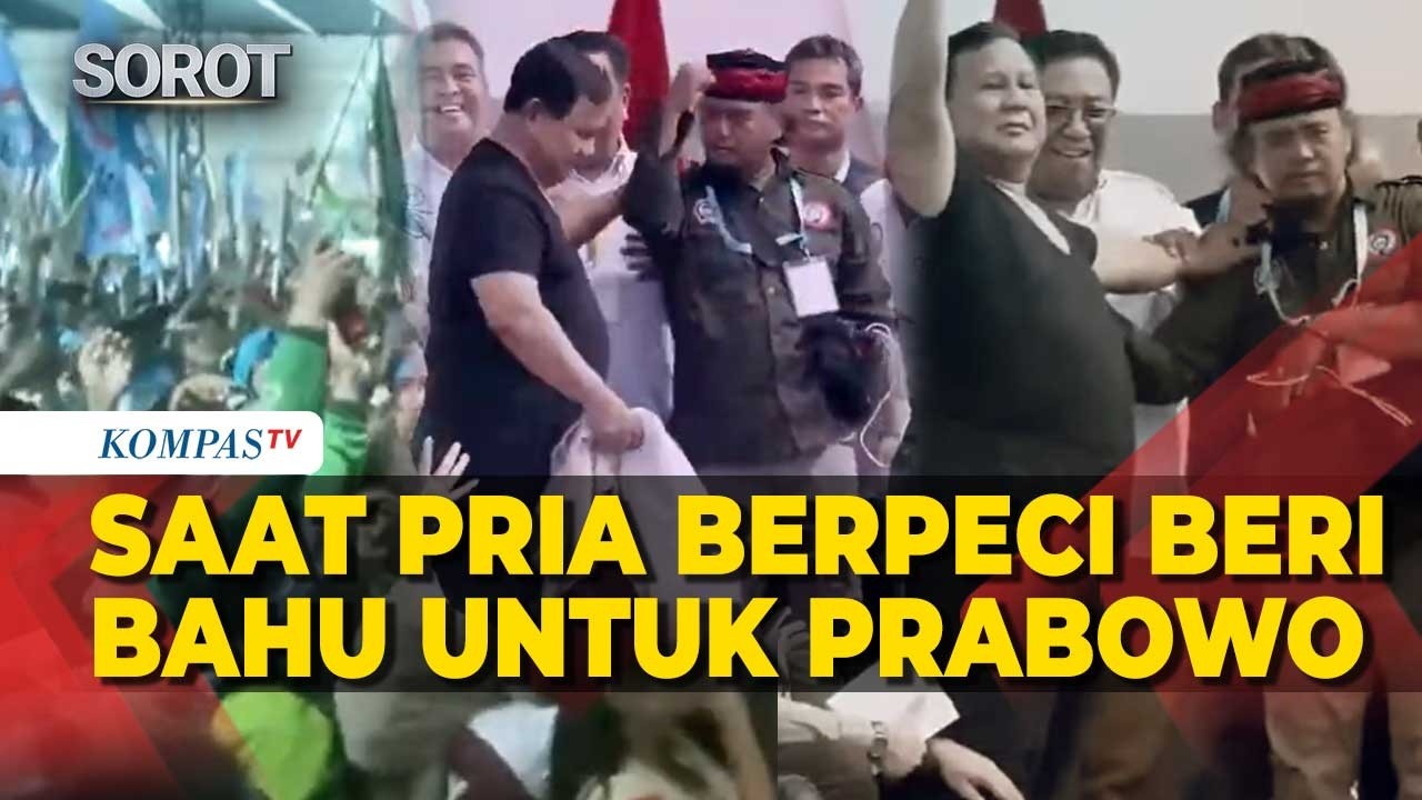 Pria Berpeci Sigap Beri Bahu untuk Prabowo saat Buka & Lempar Baju ke Buruh di May Day 2026 cover art