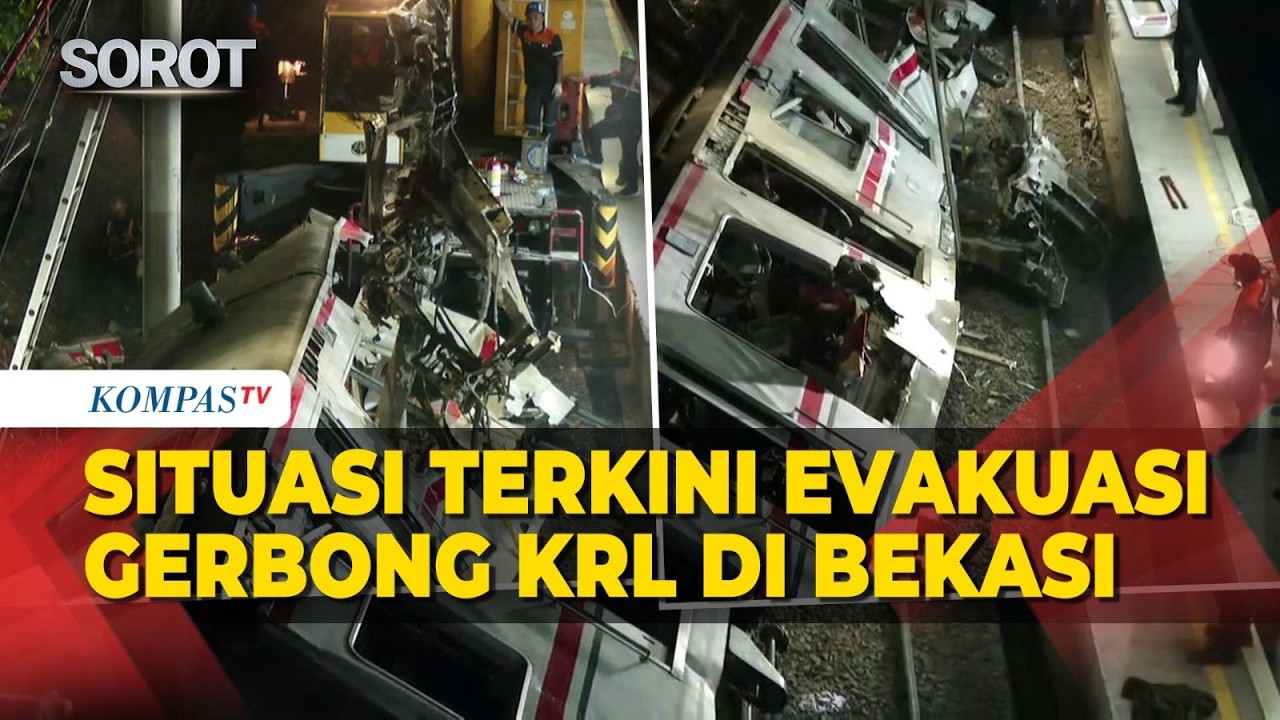 Situasi Terkini Evakuasi Gerbong KRL di Stasiun Bekasi Timur, Petugas Kerahkan Alat Berat cover art