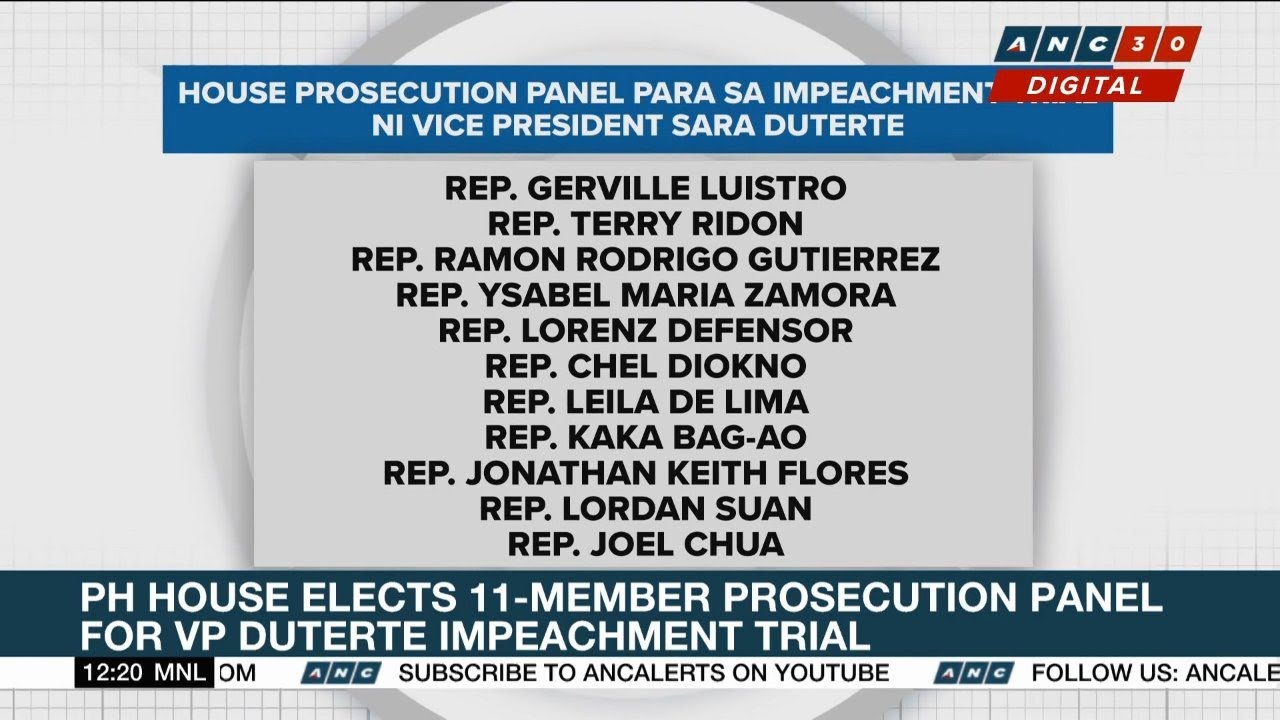 LIST: 11 House lawmaker-prosecutors for VP Duterte impeachment trial named | ANC cover art