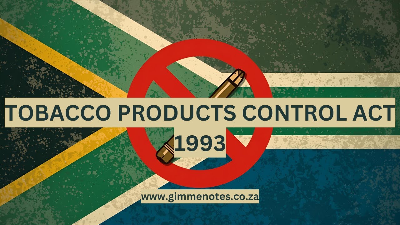 Tobacco Products Control Act 1993: Regulating Smoking and Advertising in South Africa cover art