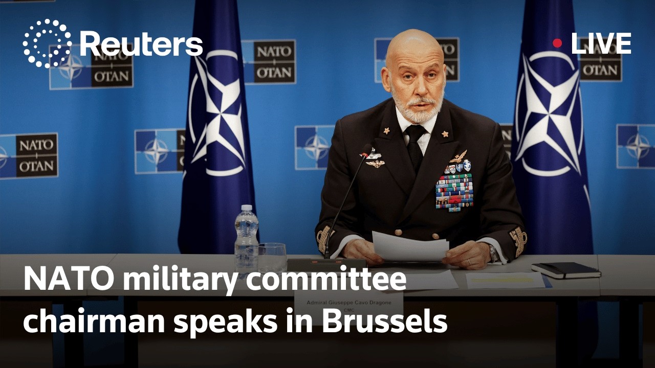 LIVE: NATO military committee chairman speaks in Brussels cover art