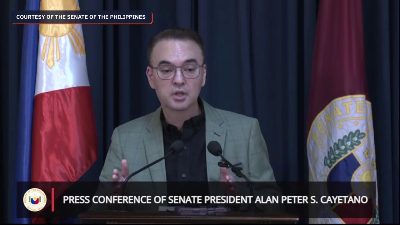 LIVE: Senate President Alan Peter Cayetano addresses the media on Monday, May 18. cover art