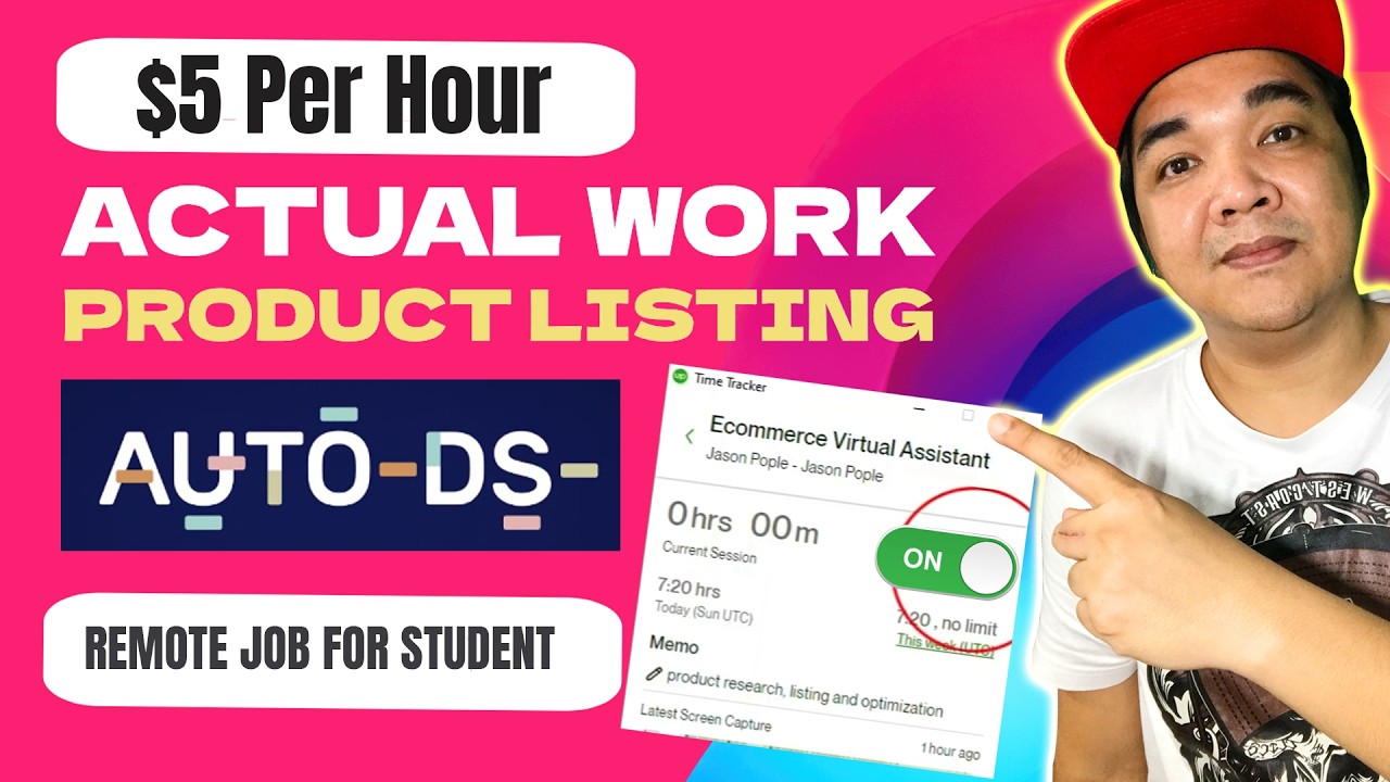 5$ Per hour online jobs at home dropshipping tutorial auto ds tool remote job cover art