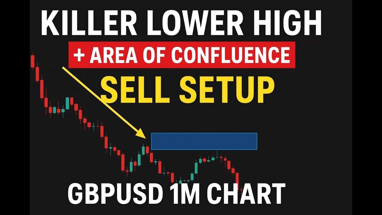 Killer Lower High + Area of Confluence Sell Setup | GBPUSD 1M Chart cover art