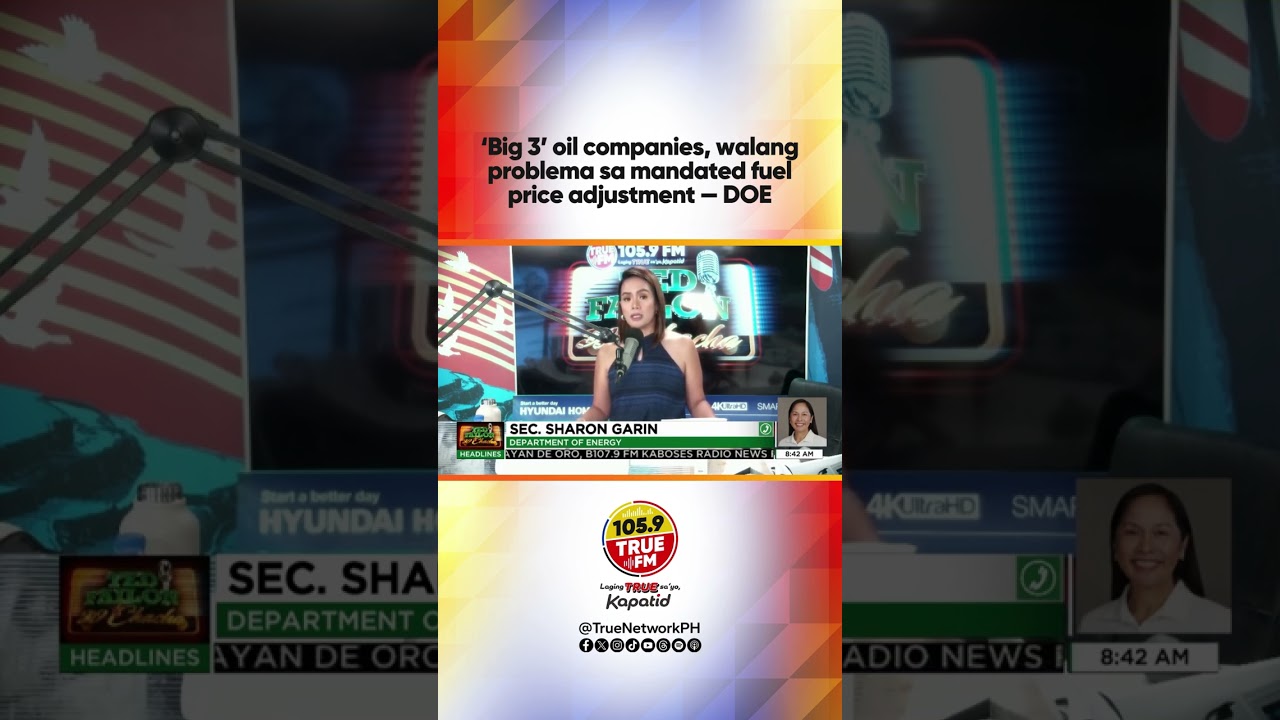 ‘Big 3’ oil companies, walang problema sa mandated fuel price adjustment — DOE cover art