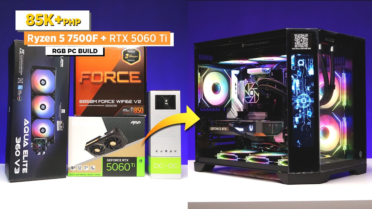 Build VLOG (POV): ₱85K+ RGB PC Build | Ryzen 5 7500F | RTX 5060 ti 16G cover art