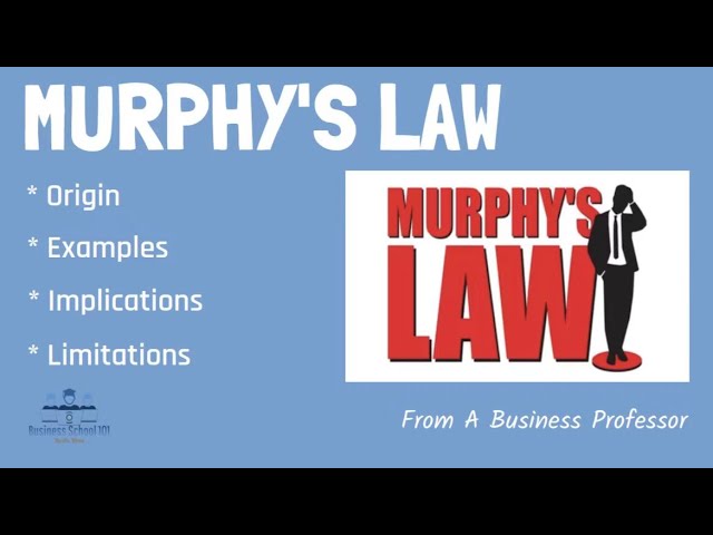 What is Murphy's Law?  "Anything that can go wrong, will go wrong." | From A Business Professor cover art