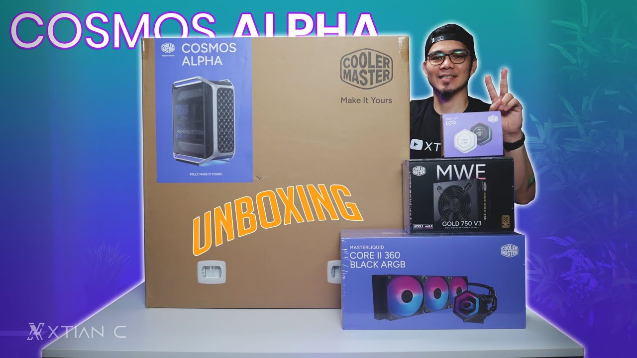Cooler Master Cosmos Alpha, ML Core II 360 AIO, MWE 750w V3 PSU  Unboxing [Ph] cover art
