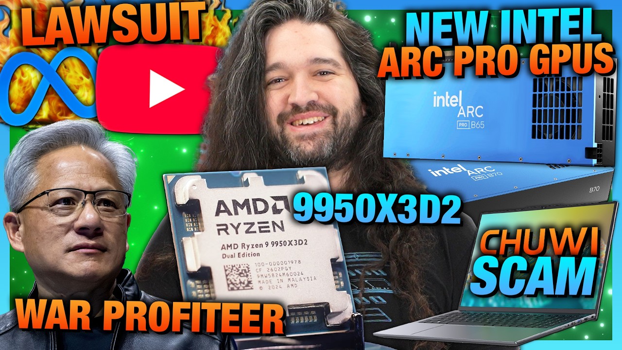 HW News - NVIDIA's Face ID Chip, YouTube Loses Lawsuit (lol), AMD 9950X3D2, and Laptop Scams cover art