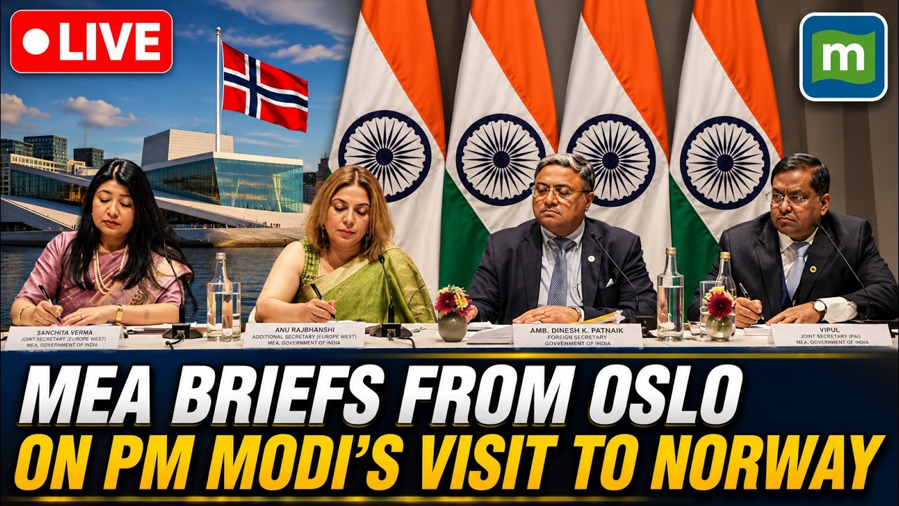LIVE: Ministry of External Affairs Briefs from Oslo on Narendra Modi’s Norway Visit | Bilateral Deal cover art