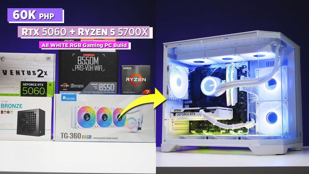 Build VLOG (POV): ₱60K All White RGB Gaming/Streaming PC 2026 | Ryzen 5 5700X | RTX 5060 cover art