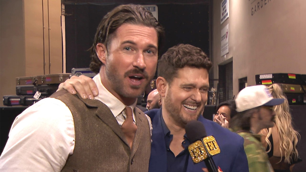 ACM Awards: Michael Bublé CRASHES Riley Green's Backstage Interview! (Exclusive) cover art