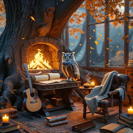 Cozy Owl's Den Lo-fi Guitar Idea (Whispering Leaves) cover art