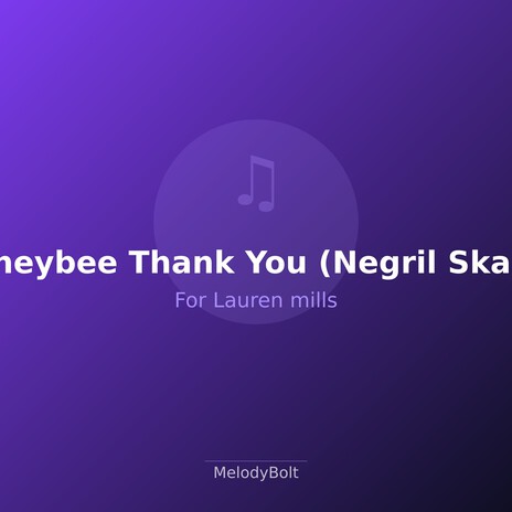 Honeybee Thank You (Negril Skank) cover art