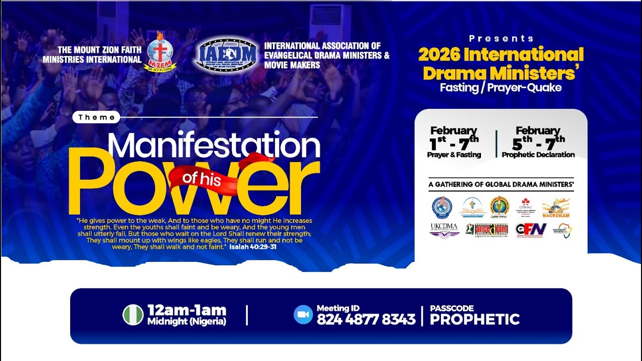 2026 International Drama Ministers Prayer Quake || Manifestation of His Power || 6th Feb 2026. cover art