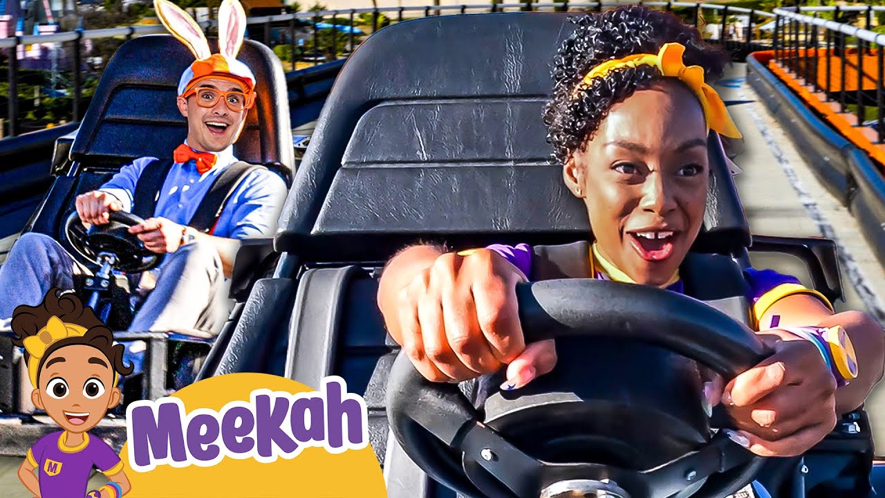 Blippi vs Meekah at the Go Kart Track! cover art
