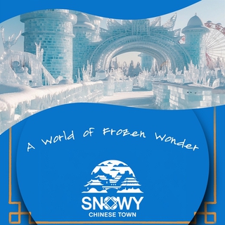 Snowy Chinese Town