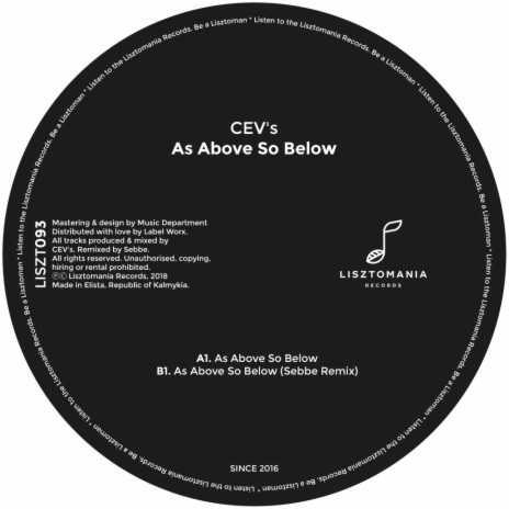 As Above So Below (Original Mix) cover art