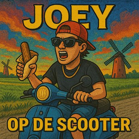 op de scooter