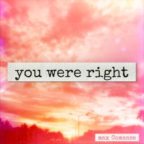 you were right cover art