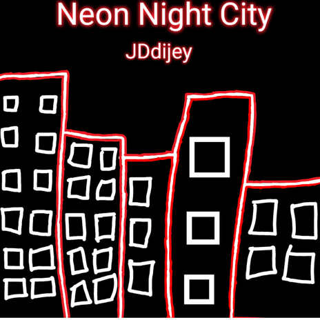 Neon night city cover art