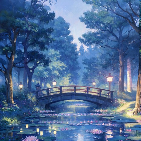 bridge over a pond of water lilies ft. Lenny Loops cover art