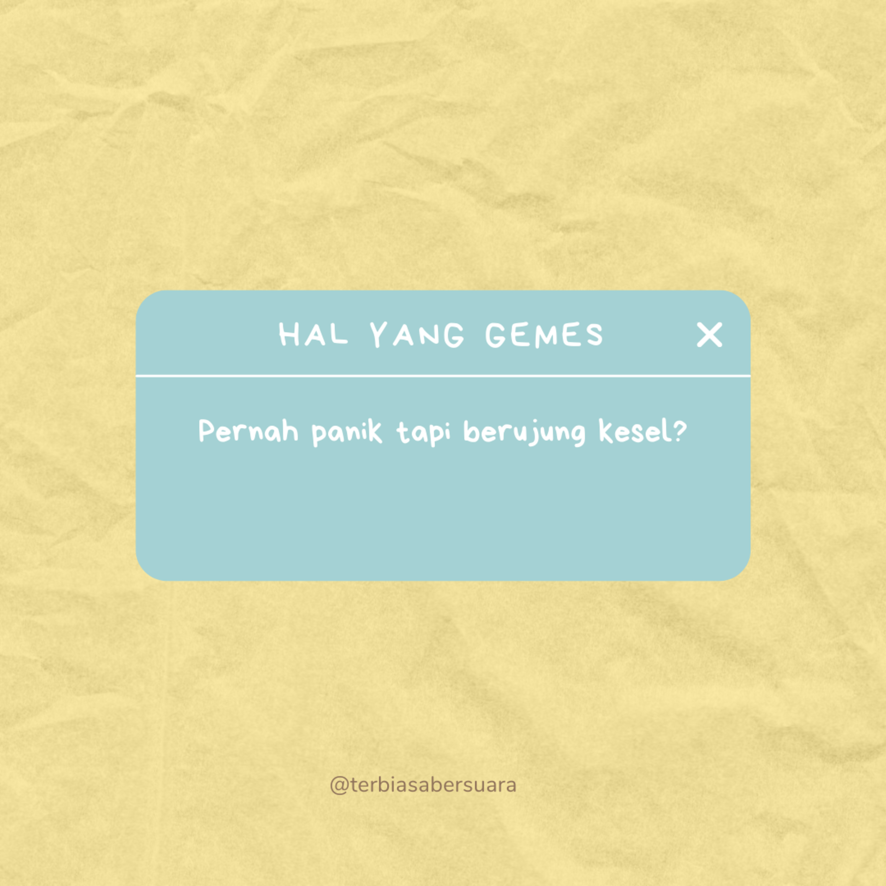Panik tapi.... Ada keselnya