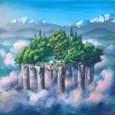 Grey clouds over pale sprouts cover art