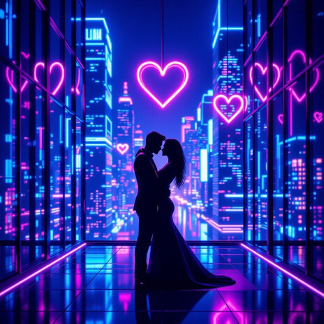 Corações em Neon